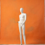 Papaya Orange Painted Canvas Backdrop RN#131-9X10(1)