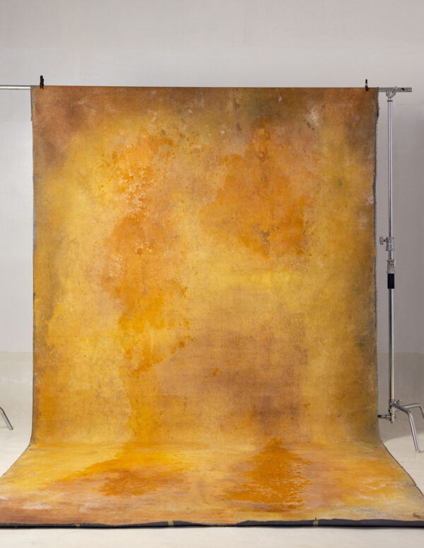 Smokey Grey + Golden Bell Painted Double-sided Canvas Backdrop 8x14ft -RN#25(1)