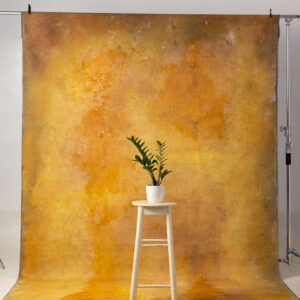 Smokey Grey + Golden Bell Painted Double-sided Canvas Backdrop 8x14ft -RN#25(3)