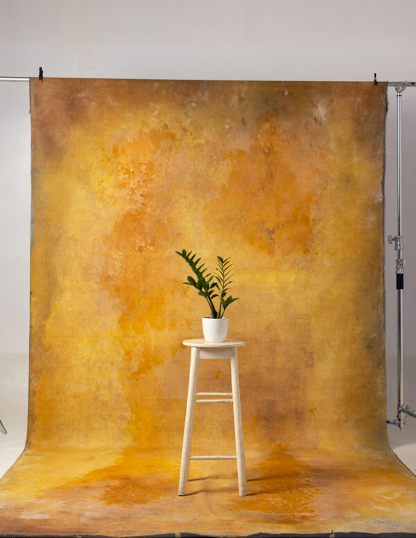 Smokey Grey + Golden Bell Painted Double-sided Canvas Backdrop 8x14ft -RN#25(3)