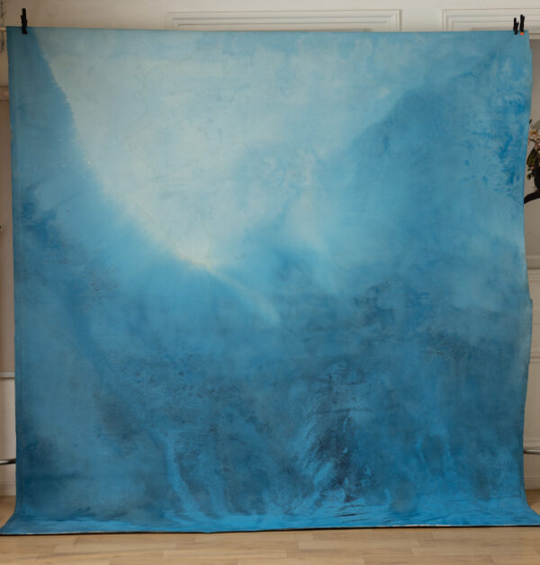 Blue Dianne Painted Canvas Backdrop (RN#268)