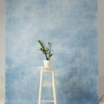 Blue Rain Painted Canvas Backdrop (RN#228)