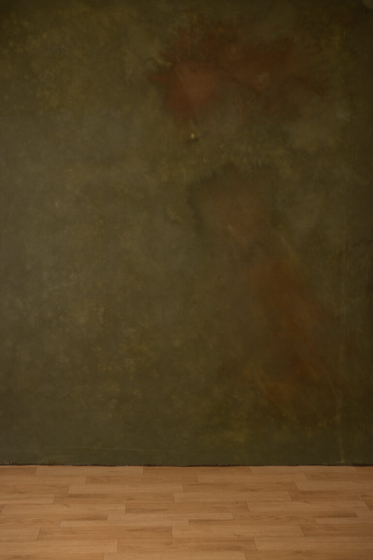 Red Head Green Painted Canvas Backdrop (RN#319)