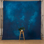 Nutmeg And Astronaut Blue Painted Canvas Backdrop (SL#466)